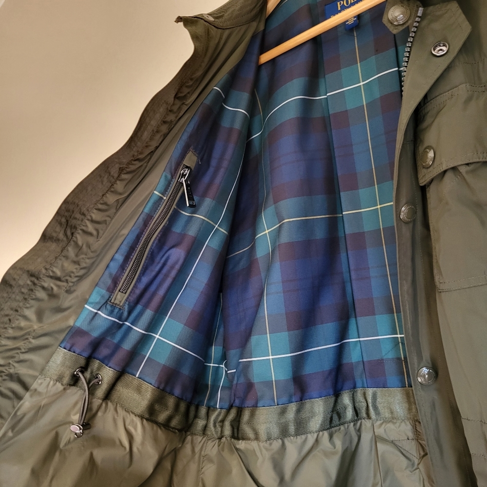 Polo Ralph Lauren Zip Down Combat Green Raincoat Jacket - Picture 4 of 8